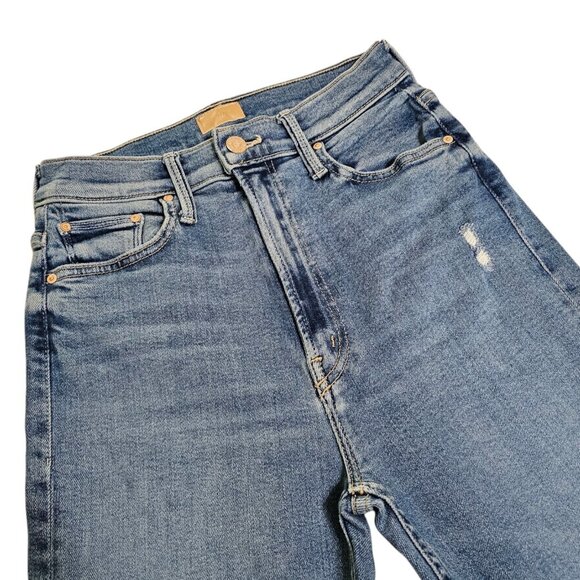 Mother High Waisted Rider Skimp Jeans Women's Size 27 Tripping Twice Distressed - Picture 3 of 9